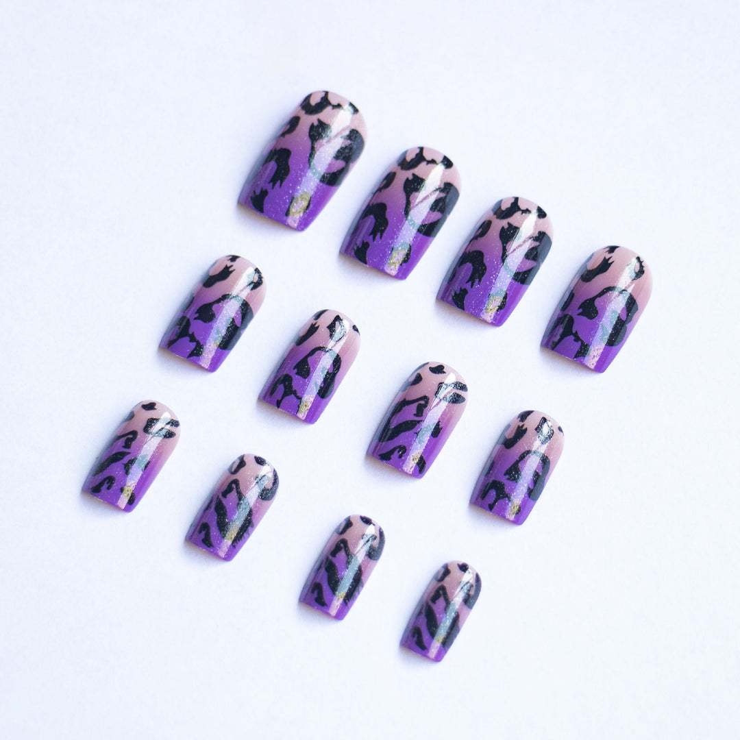 Wilder Leopard-Print-Nagelkunst-Set