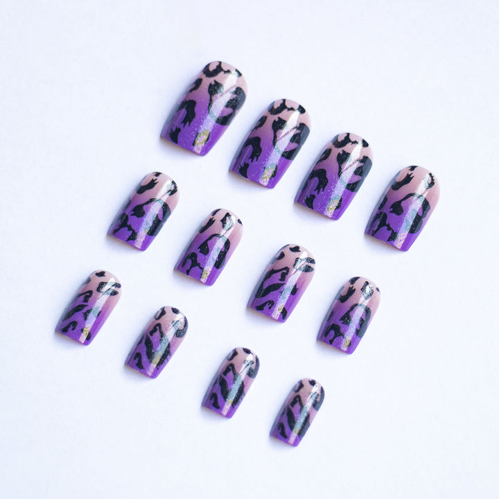 Wilder Leopard-Print-Nagelkunst-Set