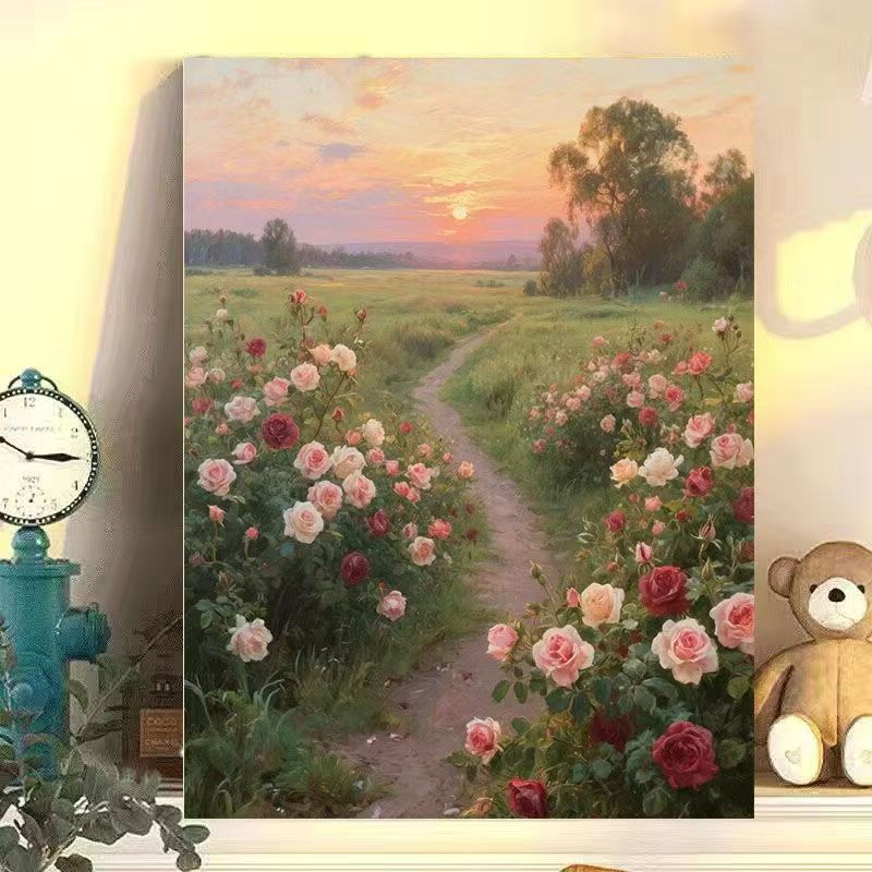 Blumen Katzen-Themen Leinwand Wandkunst Karnz