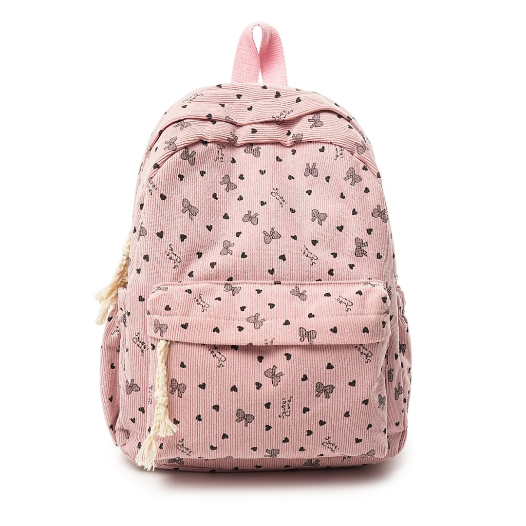 Rucksack Aus Hochwertigem Cord mit Verspielten Applikationen Karnz