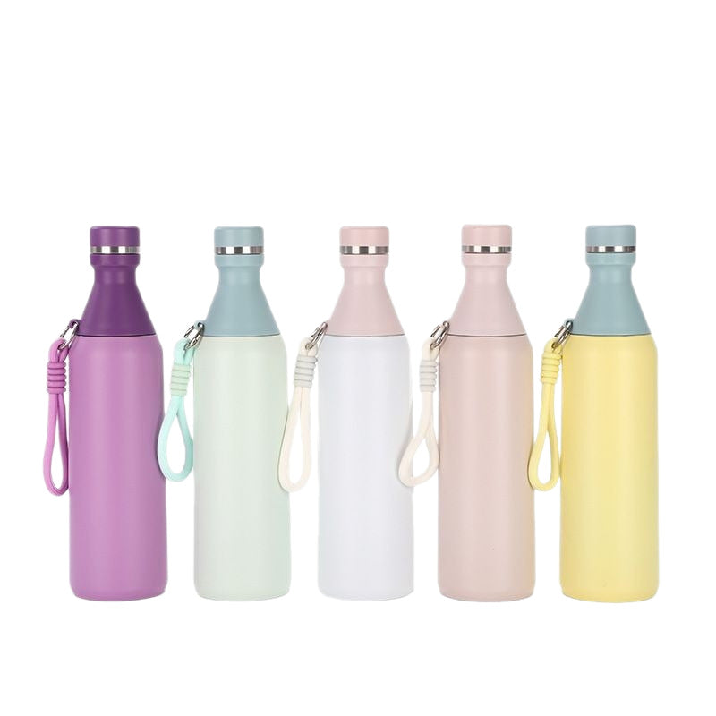 Damen isolierte Trinkflasche mit praktischem Trageriemen Karnz