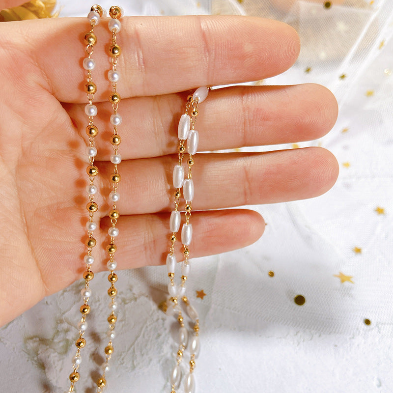 Elegante Brillenhalterkette mit Perlen Karnz