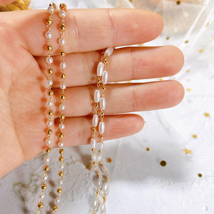 Elegante Brillenhalterkette mit Perlen Karnz