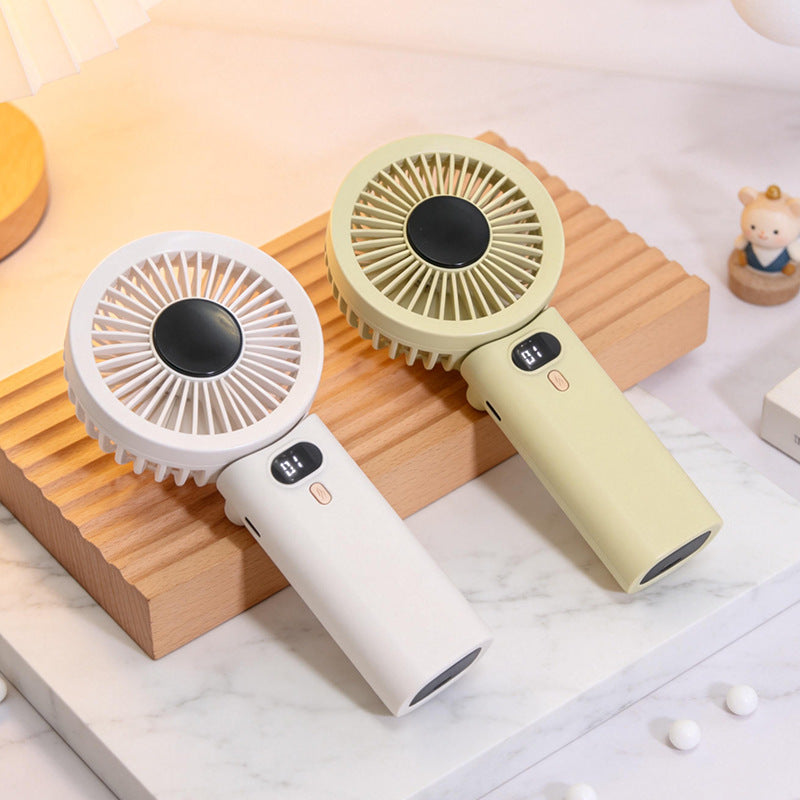 Damen Tragbarer USB Handventilator mit digitaler Geschwindigkeitsanzeige Karnz