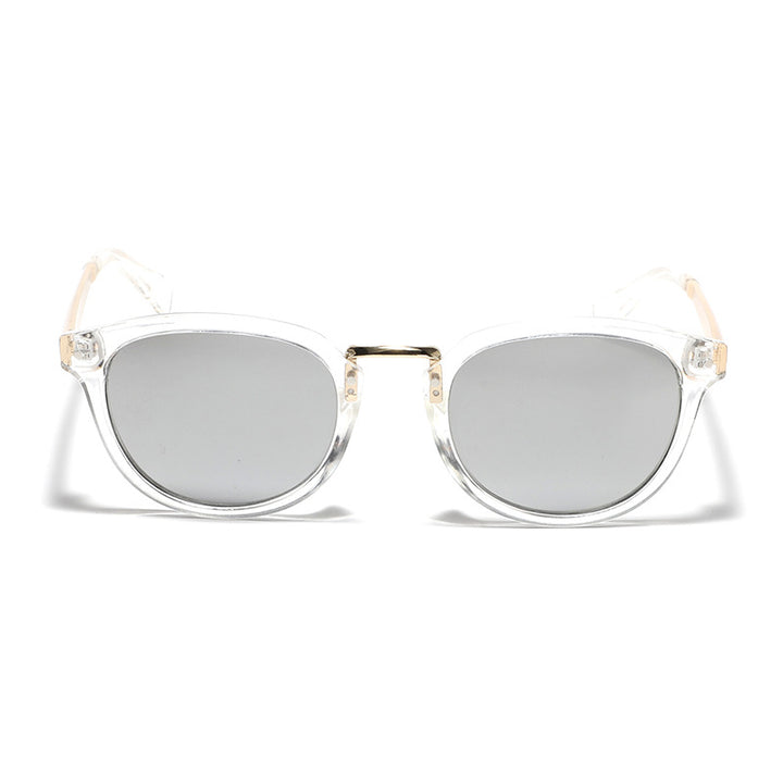 Damen modische Sonnenbrille mit buntem, verspiegeltem Gläsern und elegantem Rahmen Karnz