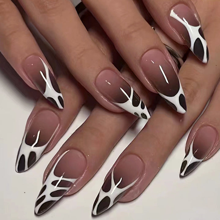 Künstlerisches Press-On-Nagelset mit abstraktem Design