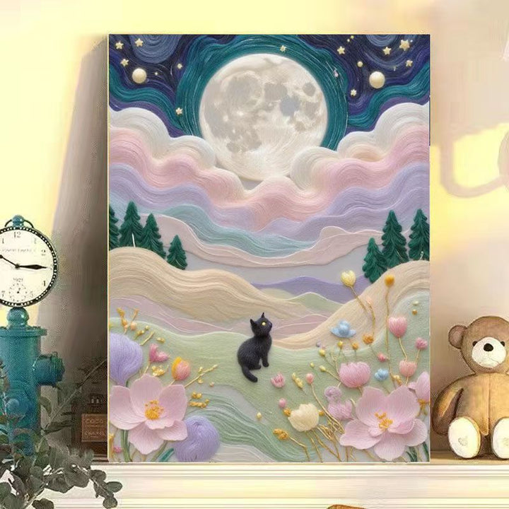 Verspielt Katze Landschaft Leinwand Kunst Karnz