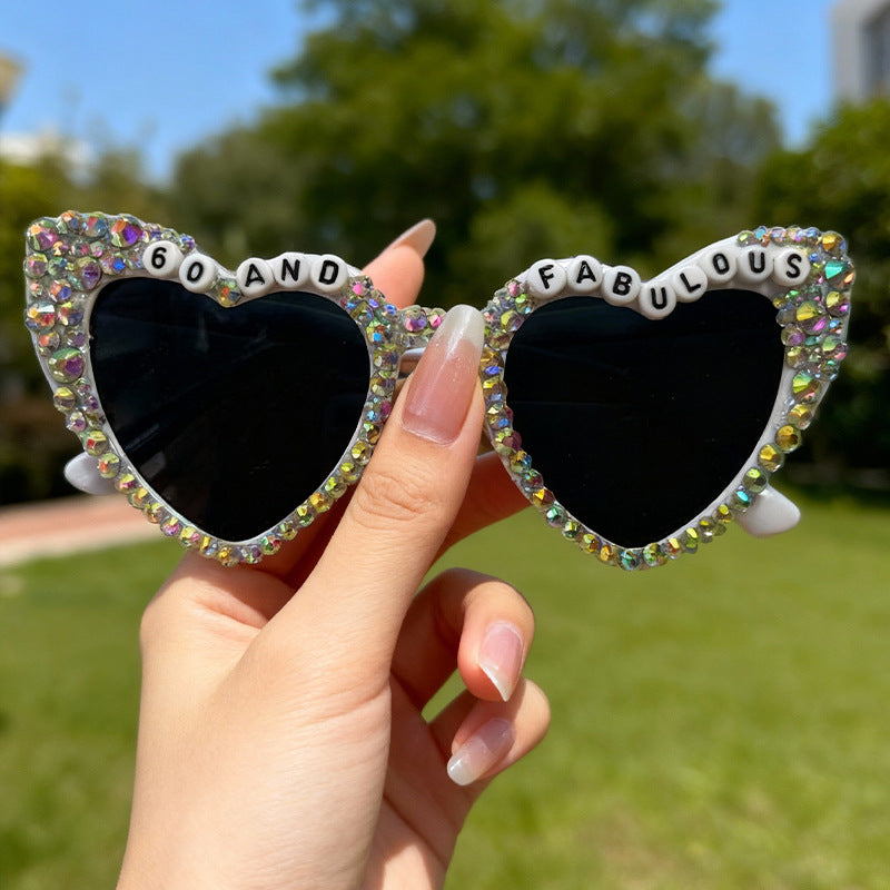 Glamouröse herzförmige Brautsonnenbrille Karnz