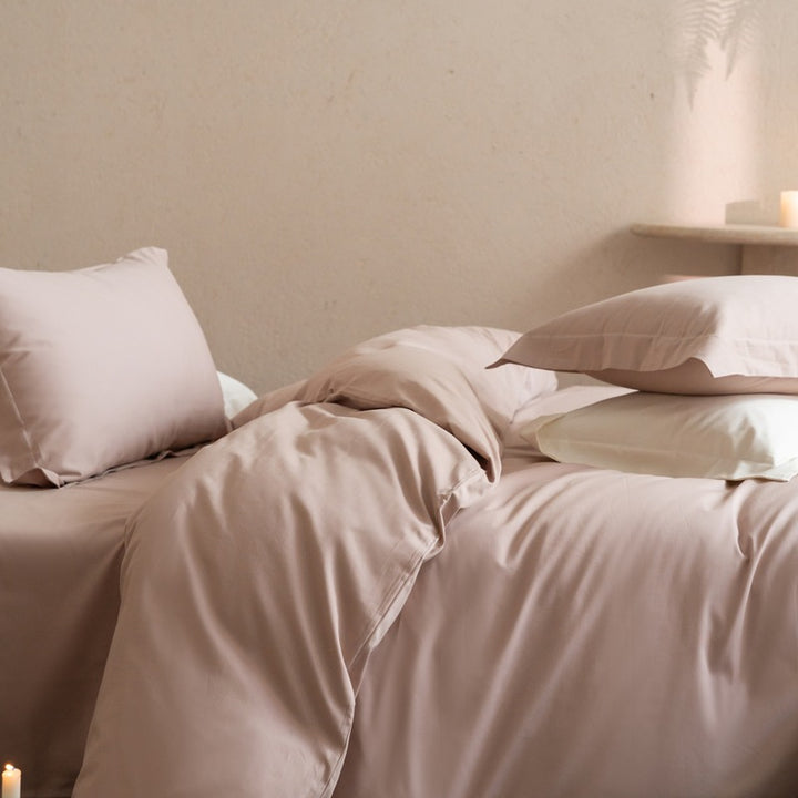 Premium-Baumwollsatin-Bettwäsche-Set mit weichem Hotelverschluss