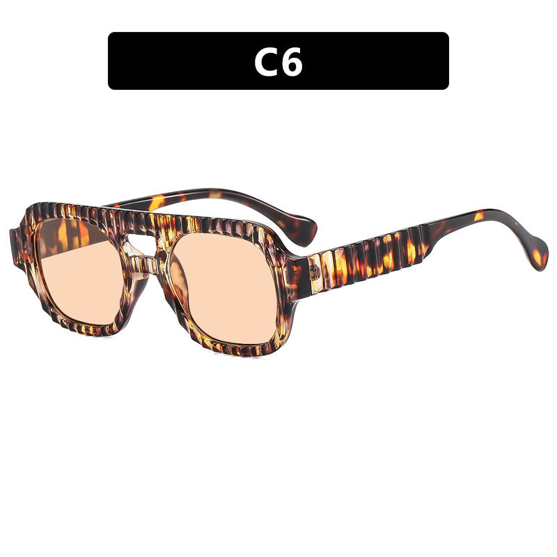 Damen geometrische Sonnenbrille mit raffiniertem Strukturdesign Karnz