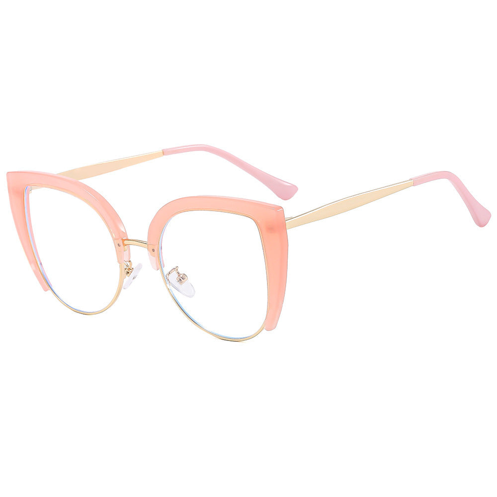 Damen Modische Cat-Eye Brille aus Kunststoff mit Metallakzenten Karnz