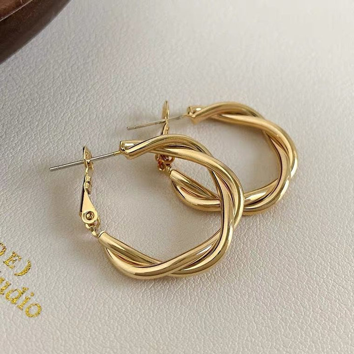 Elegante Spiral-Ohrringe Aus Hochwertigem Metall Karnz