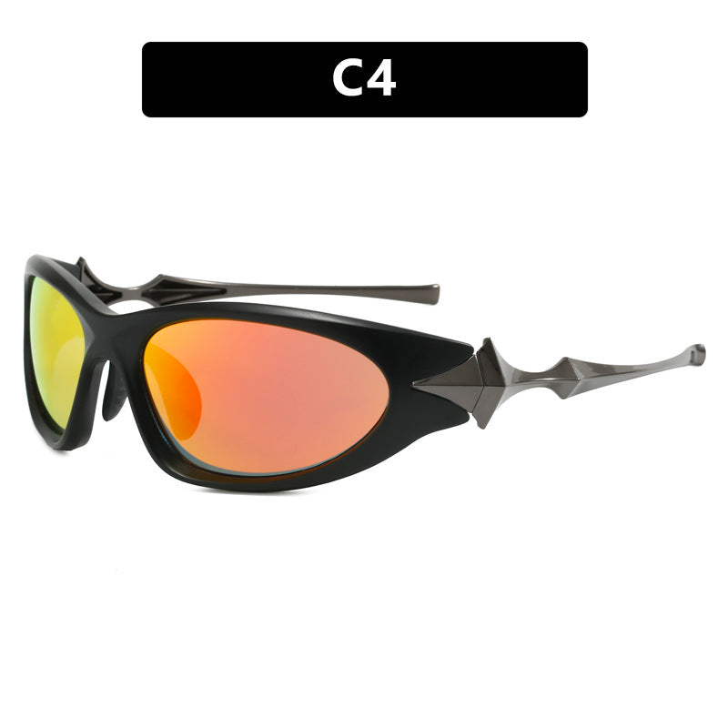Damen futuristische Sportsonnenbrille mit ergonomischem Design Karnz