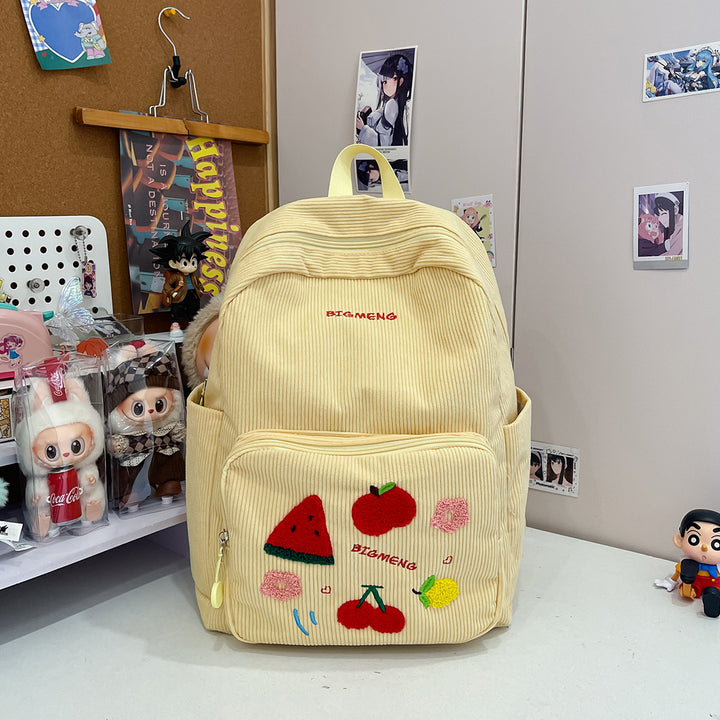 Stylische Bestickte Obstmuster Rucksack Karnz