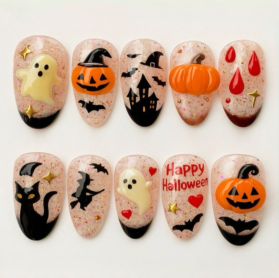 Kreatives, Halloween-Themen-Widder-Nagelkunst-Set