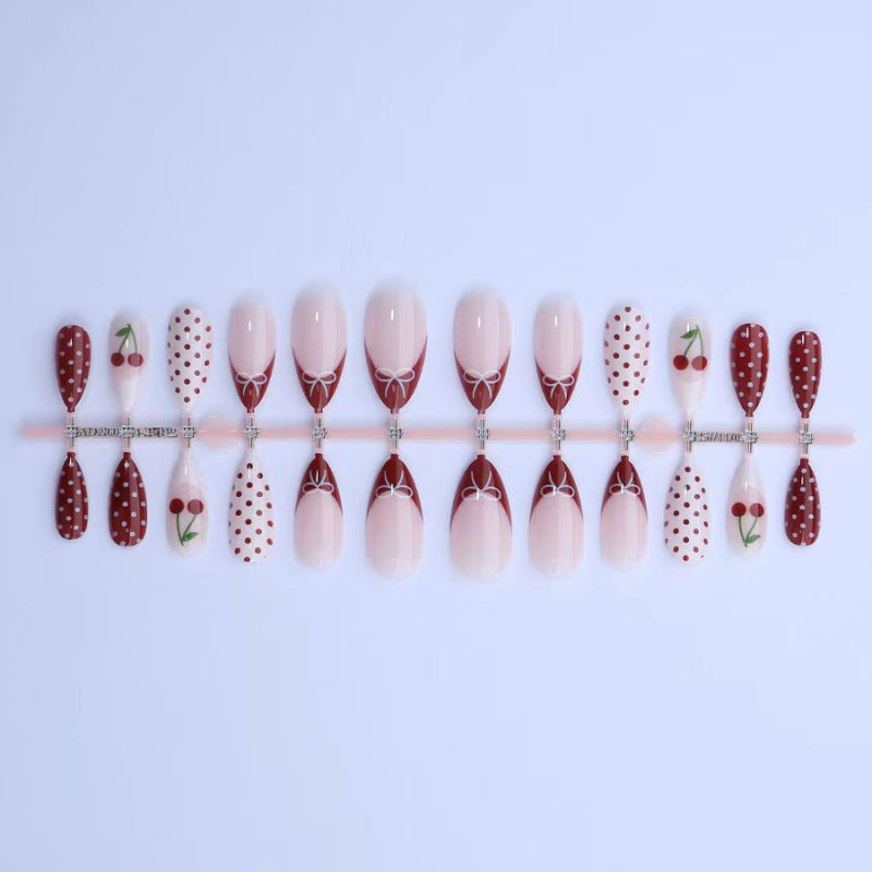 Kirschblüten-inspiriertes Press-On-Nagelkunst-Set