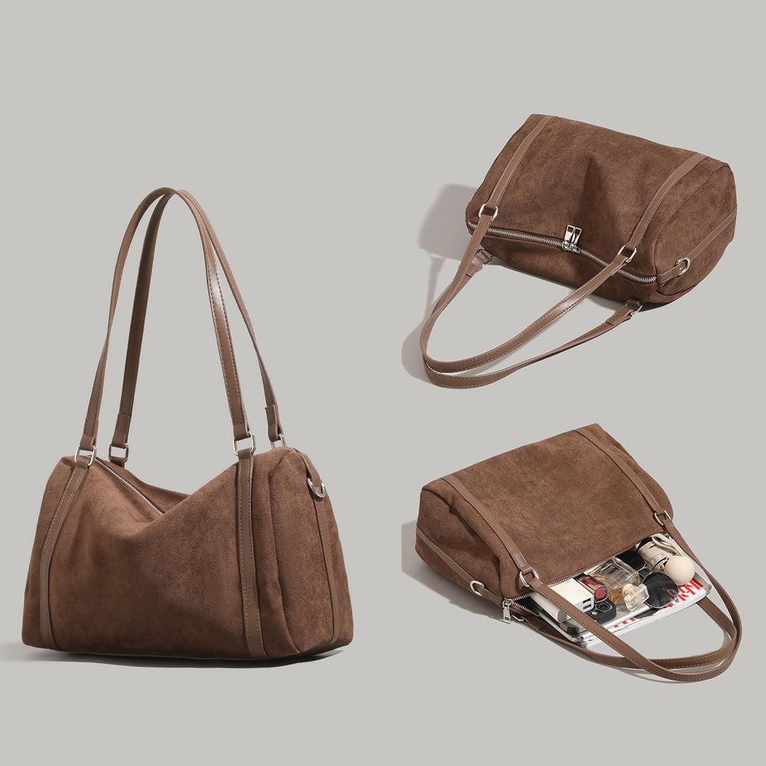 Weiche Wildleder-Schultertasche Karnz