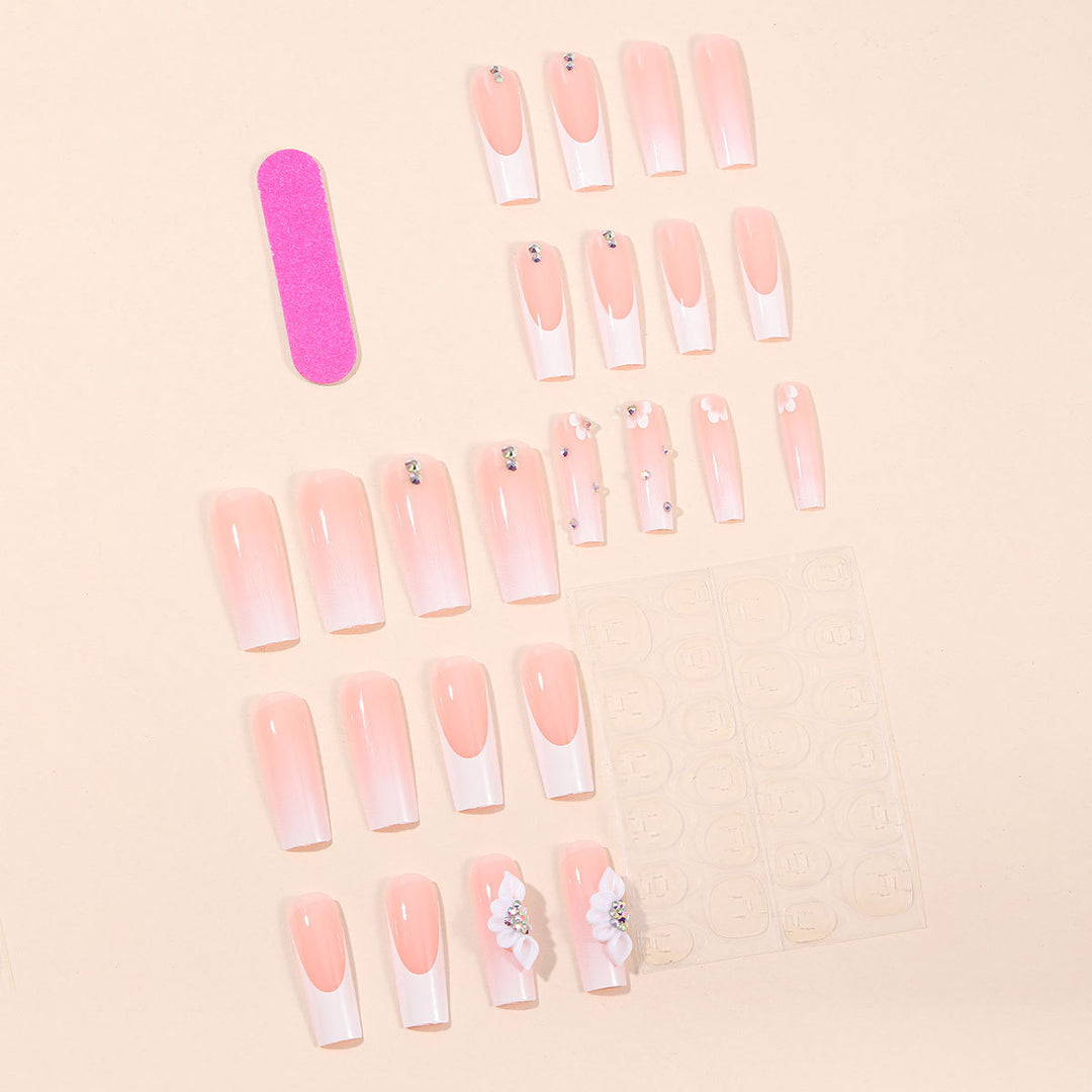 Elegante florale Acryl-Nagelverlängerungen Karnz