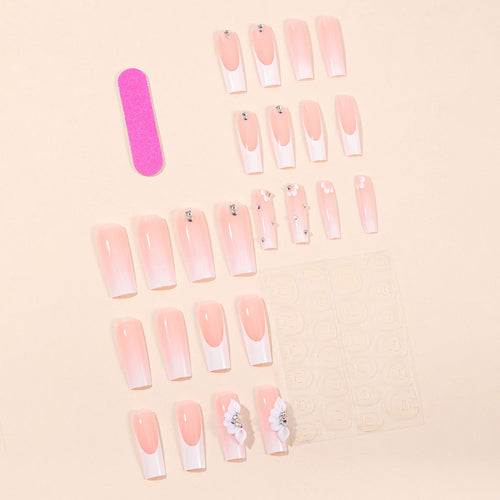 Elegante florale Acryl-Nagelverlängerungen Karnz