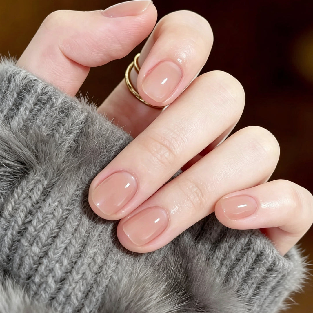Glänzendes Natürliches Press-On Nail Set