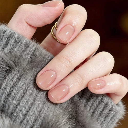 Glänzendes Natürliches Press-On Nail Set