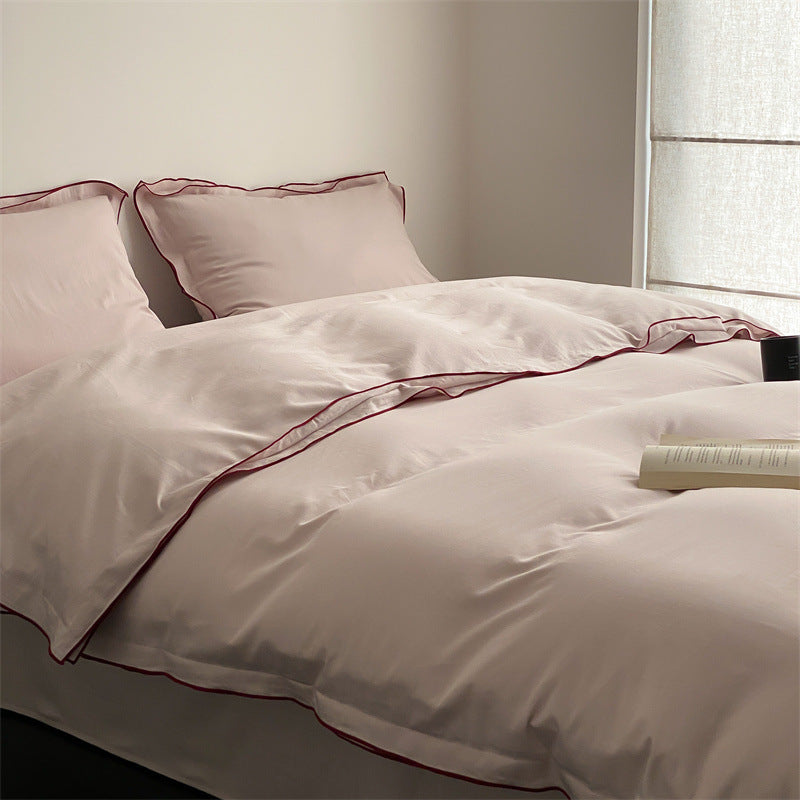 Luxuriöses Bettwäsche-Set aus Satin-Mikrofaser mit feiner Paspelierung