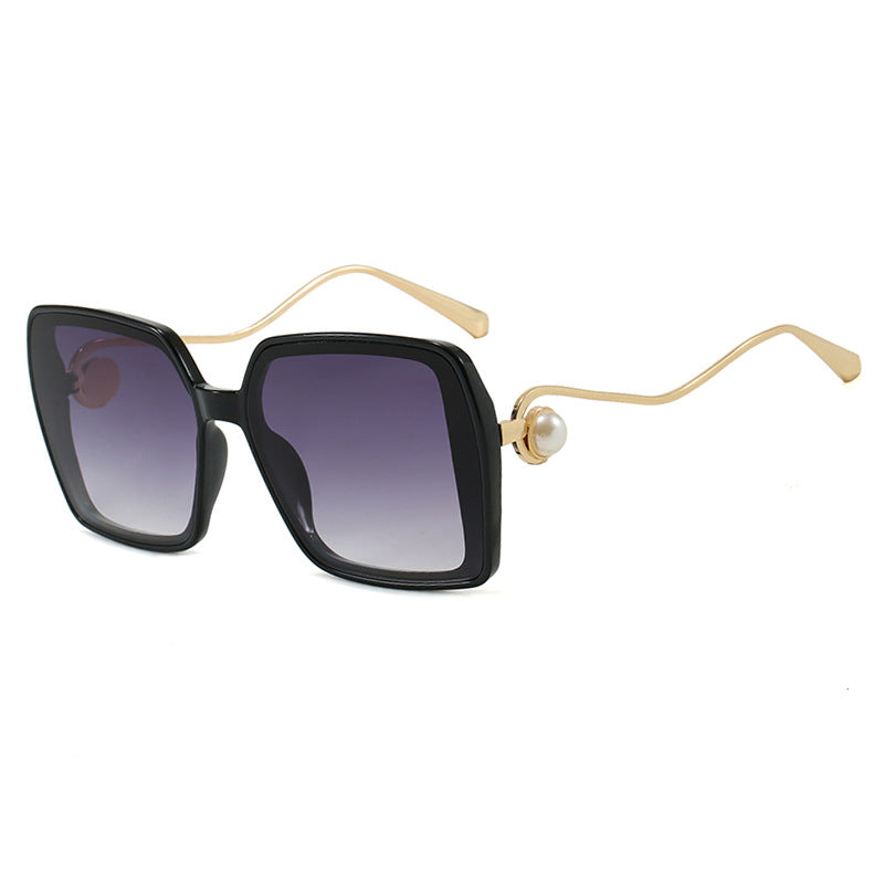 Damen modische quadratische Brille mit elegantem Metallrahmen und einzigartigen Akzenten Karnz