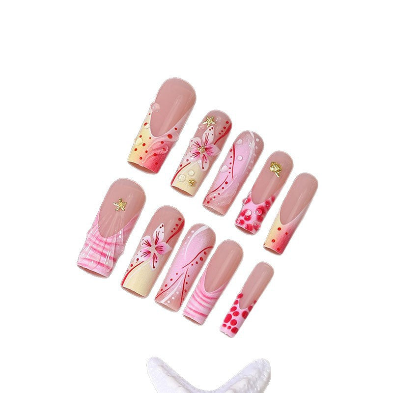 Künstlerisches Floral Design Press-On Nagelspitzen Karnz