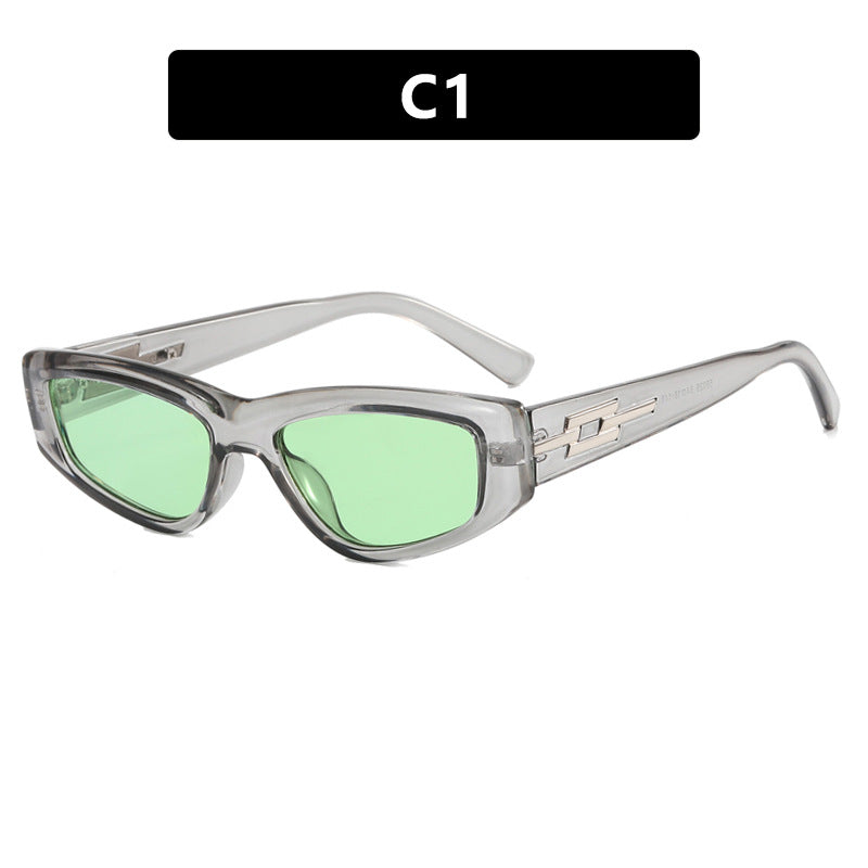 Damen modische Cat-Eye Sonnenbrille mit transparentem Rahmen und kühlen Gläsern Karnz