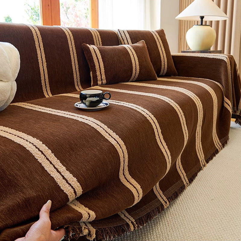 Elegante gestreifte Sofa-Wurfdecke