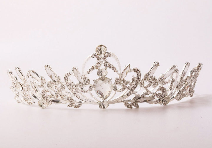 Damen Elegante Haarreif mit floralen Verzierungen und Strasssteinen Karnz
