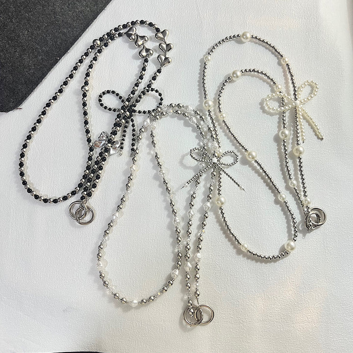 Elegante Perlen Charme Halskette Karnz