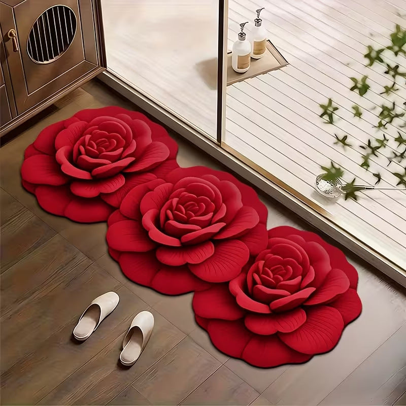 Dekorative Badematte mit floralen Mustern