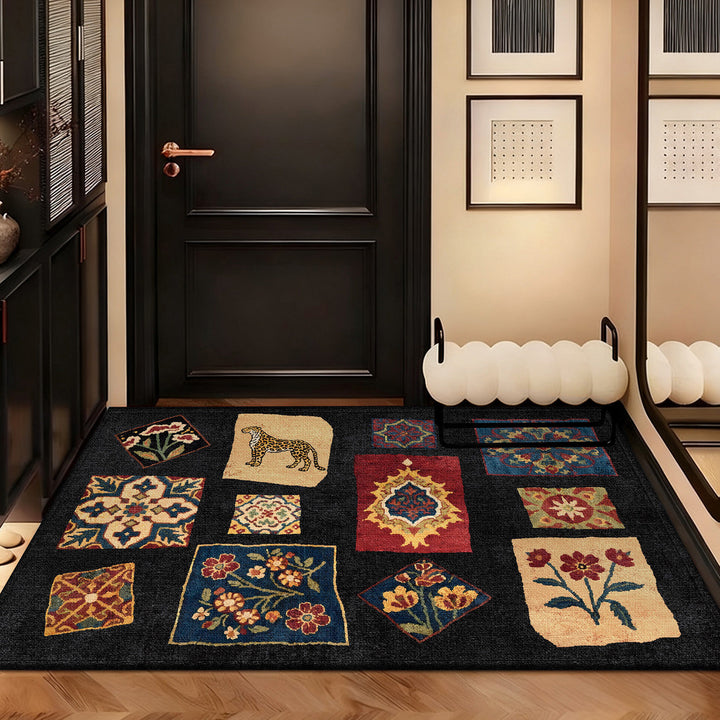 Künstlerischer Patchwork-Teppich für die Wohnkultur