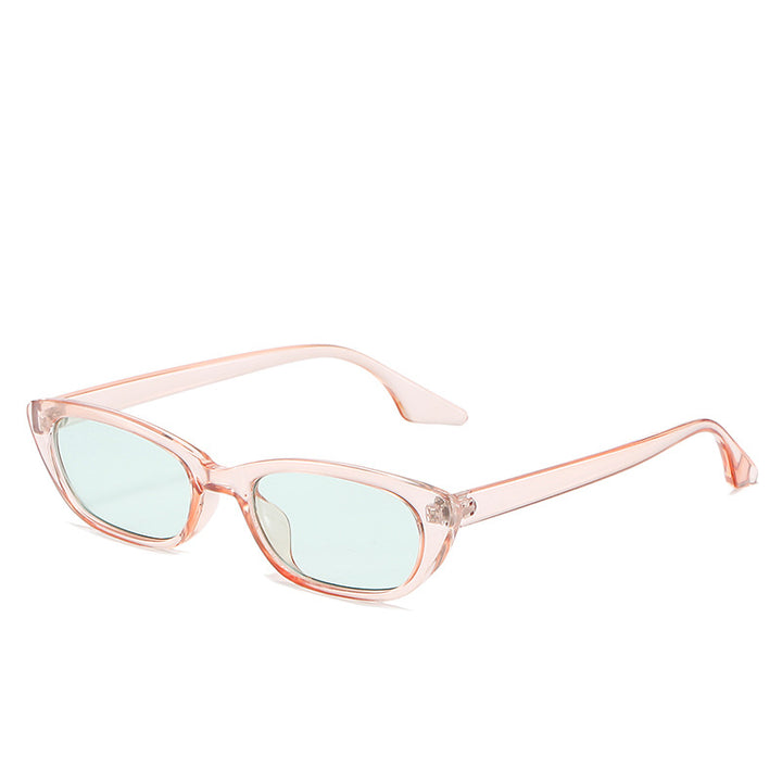 Damen moderne Sonnenbrille im angesagten Cat-Eye-Stil mit transparentem Rahmen Karnz