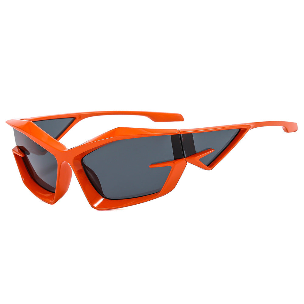 Damen futuristische Sonnenbrille mit einzigartigem Polygon-Design Karnz