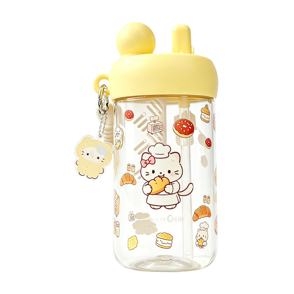 Damen Trinkflasche mit integriertem Tiermotiv und praktischem Tragegriff Karnz