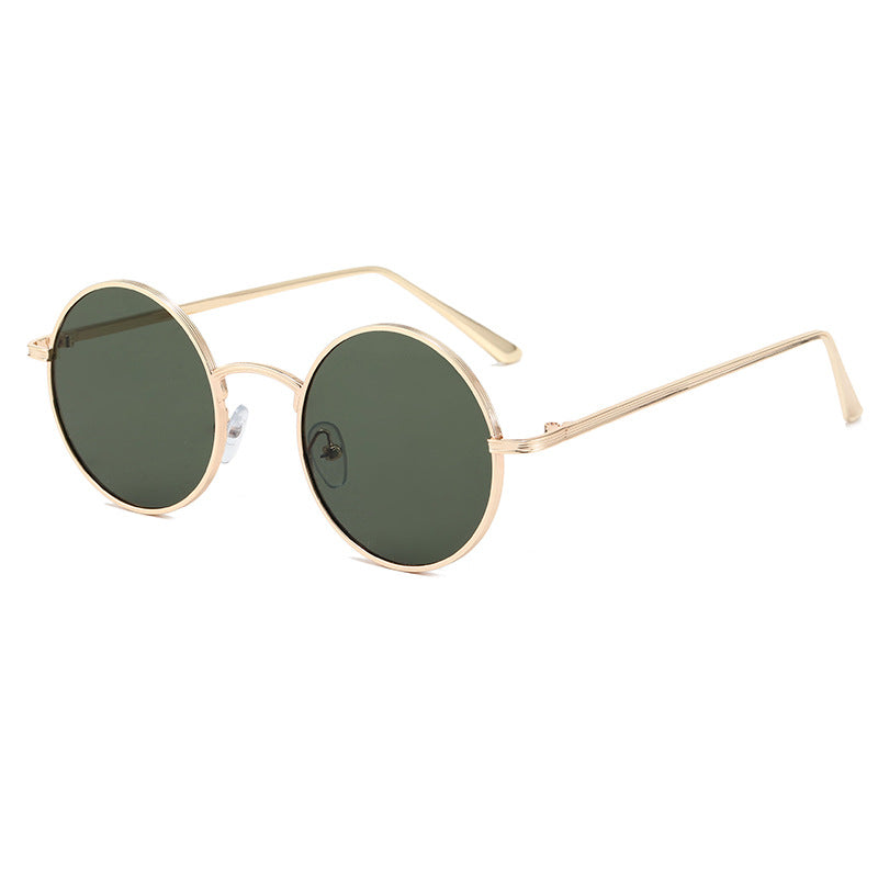 Damen modische Brille mit runden Gläsern und feinem Metallrahmen Karnz