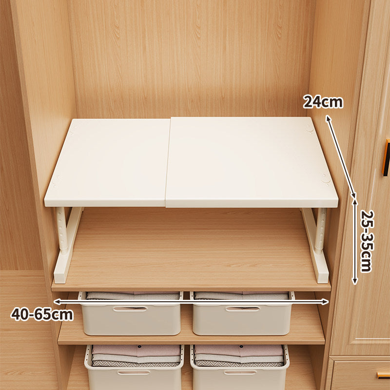 Erweiterbare Klappkleiderschrank-Regalplatte mit teleskopischer Unterstützung