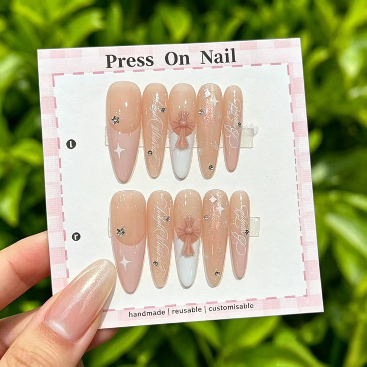 Anpassbare Glitter-Akzent Press-On Nägel