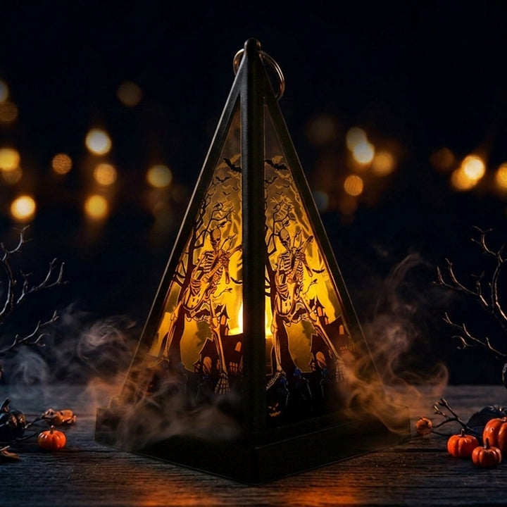 Halloween Deko-Laterne mit Kunstlichteffekt