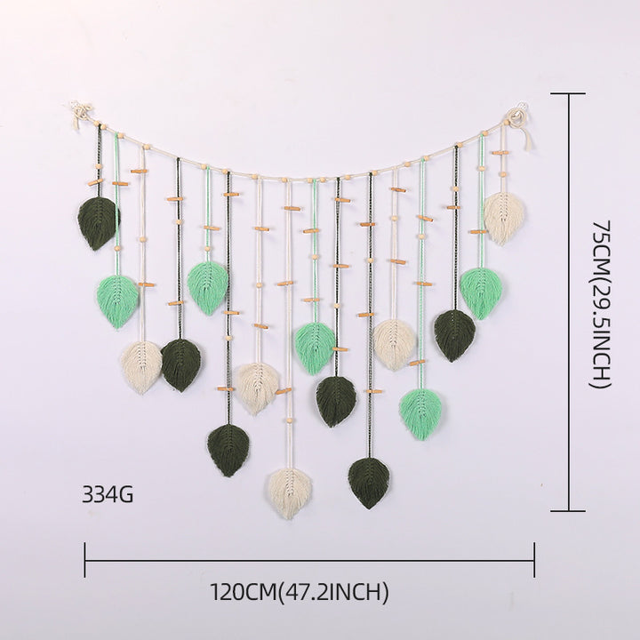 Makramee Wanddeko mit Blätterdesign Karnz