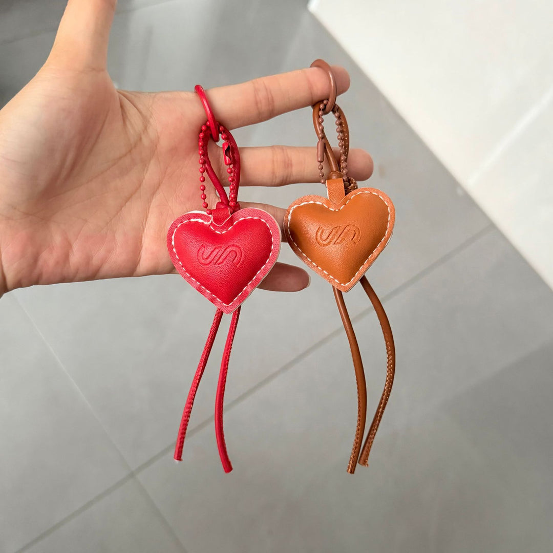 Leder Herz Charm Schlüsselanhänger Karnz