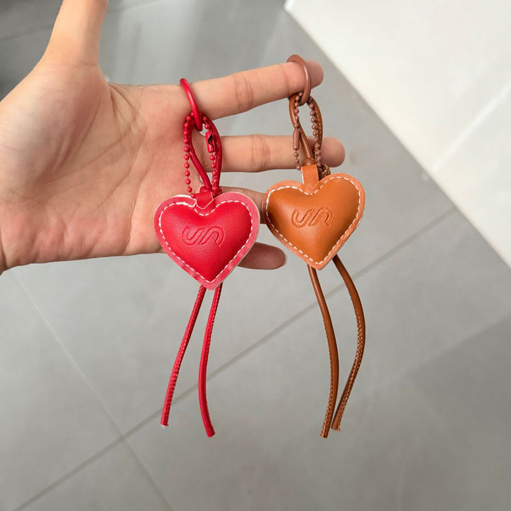 Leder Herz Charm Schlüsselanhänger Karnz