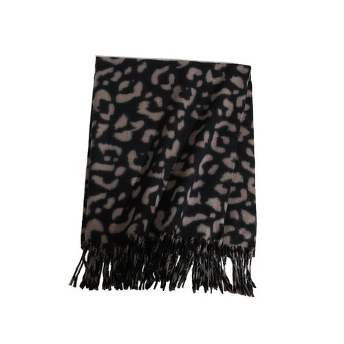 Damen eleganter Leo-Muster Schal aus weichem Material Karnz