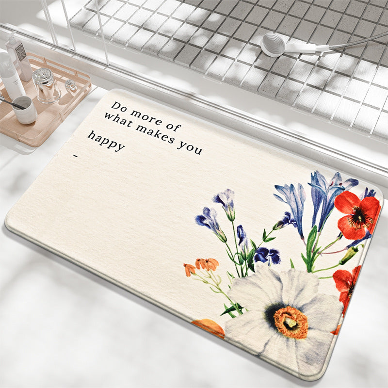 Dekorative Florale Sprüche Badmatte Karnz