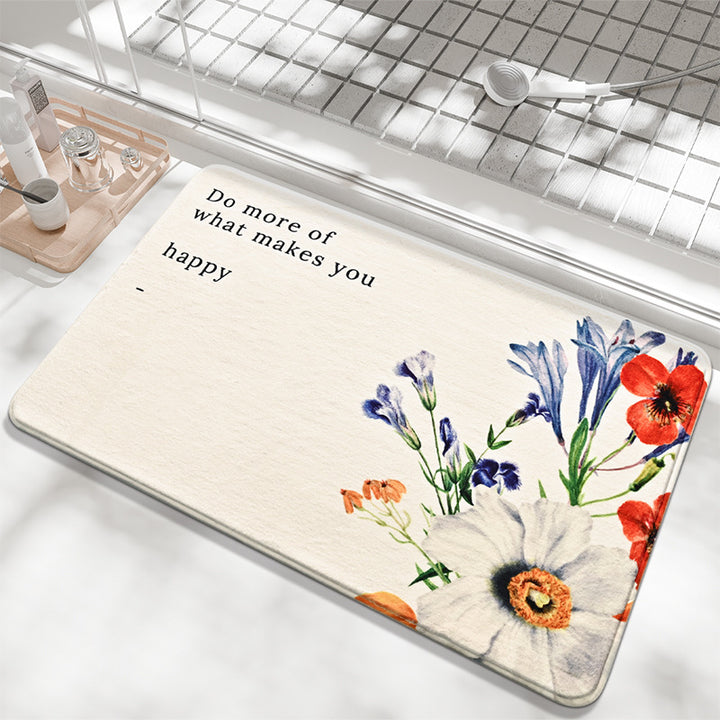 Dekorative Florale Sprüche Badmatte Karnz