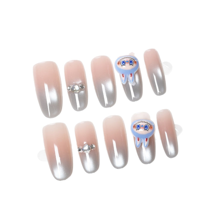Premium Qualle-Themen Press-On Nail Set Karnz
