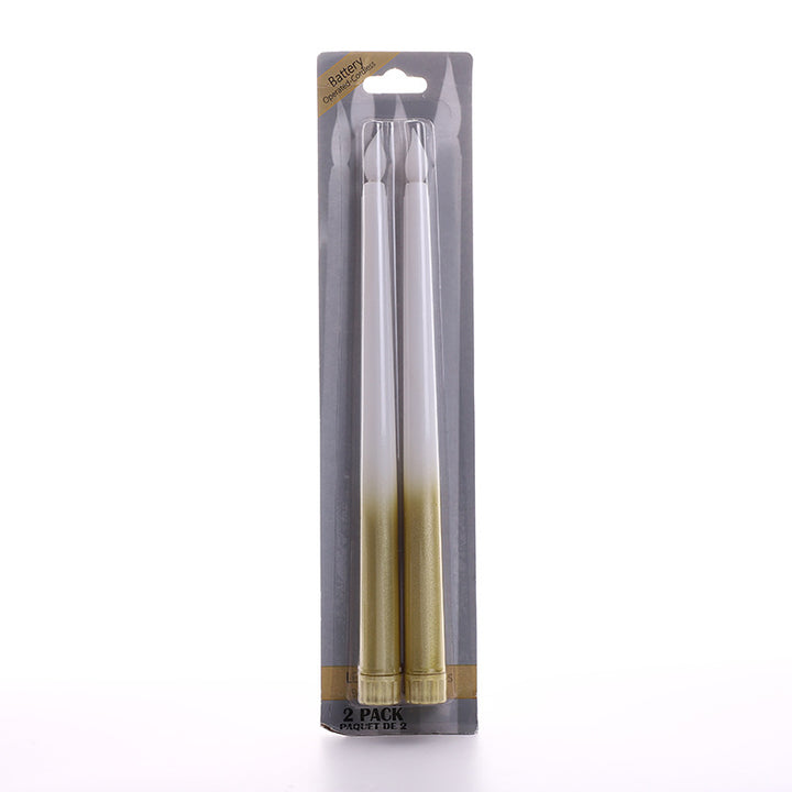 Batteriebetriebene LED-Gradient-Taper-Kerzen-Set mit Flackerflamme und abnehmbaren Basen