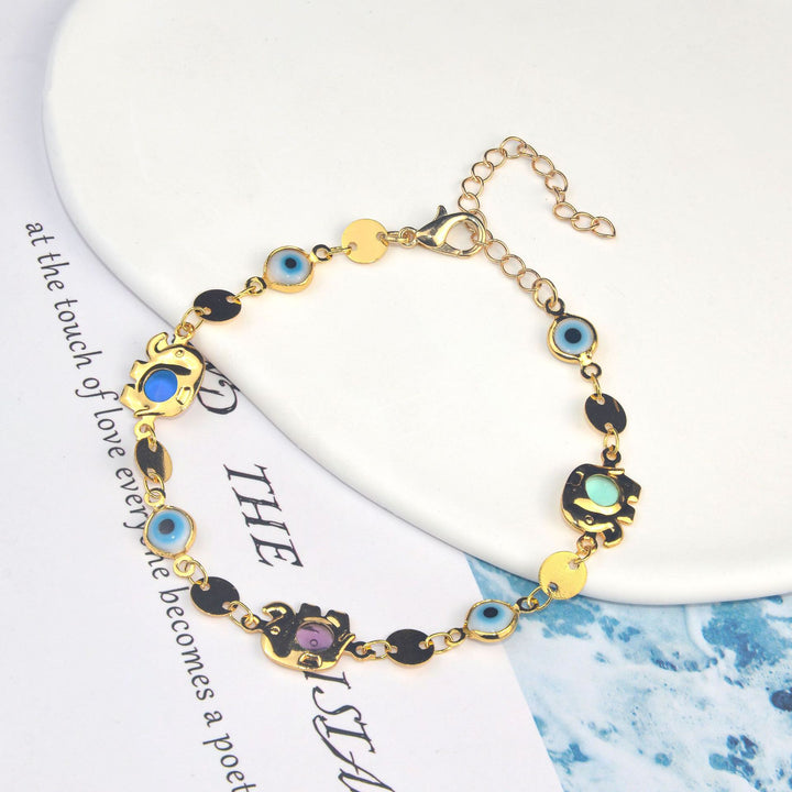 Bunte Eye Charm Statement Halskette Karnz